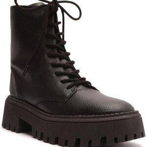 Arezzo Women's Maya Lug Sole Tractor Booties - Black